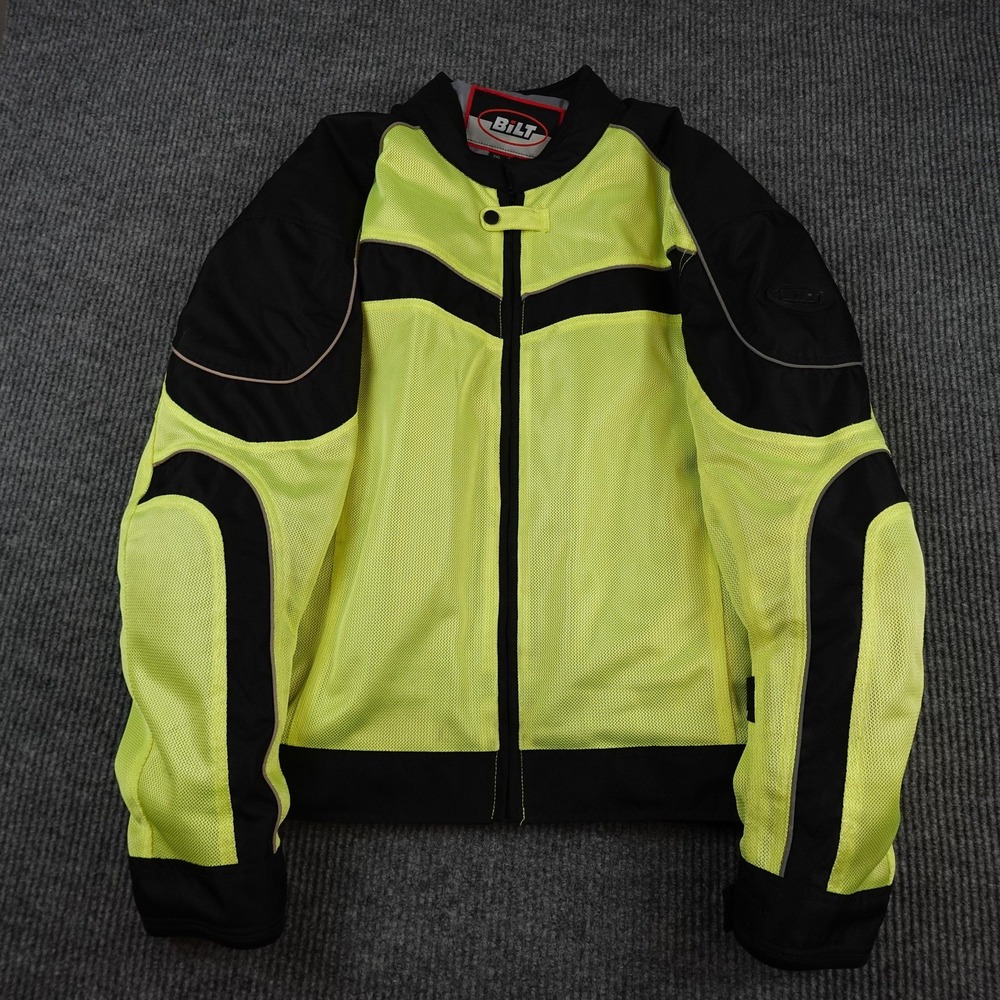 BILT Mesh Motorcycle Jacket Womens 3XL Yellow Black Padded Reflective Hi Vis